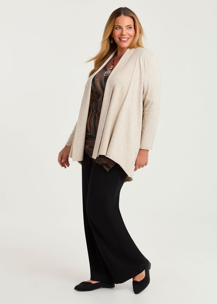 Drape Collar Cozy Cardigan, , hi-res