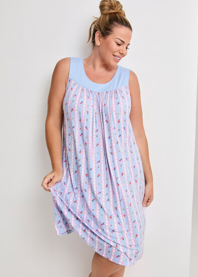 Plus Size Bamboo Pastel Petals Nightie