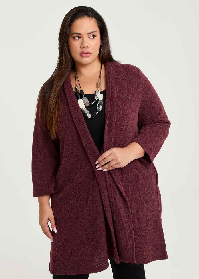 Honeycomb Long Cardigan, , hi-res