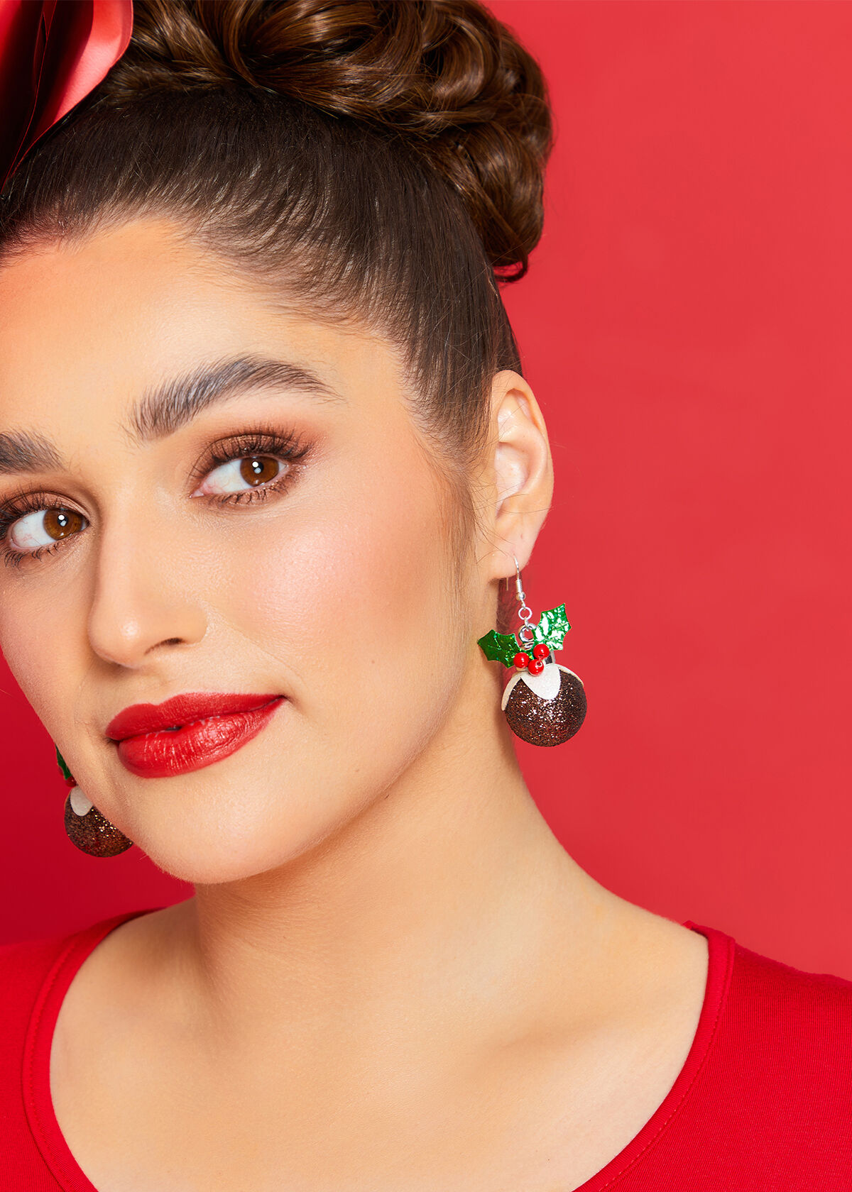 Christmas sales pudding earrings