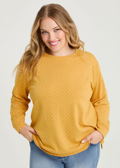 Plus Size Printed Boyfriend Tunic Sweat