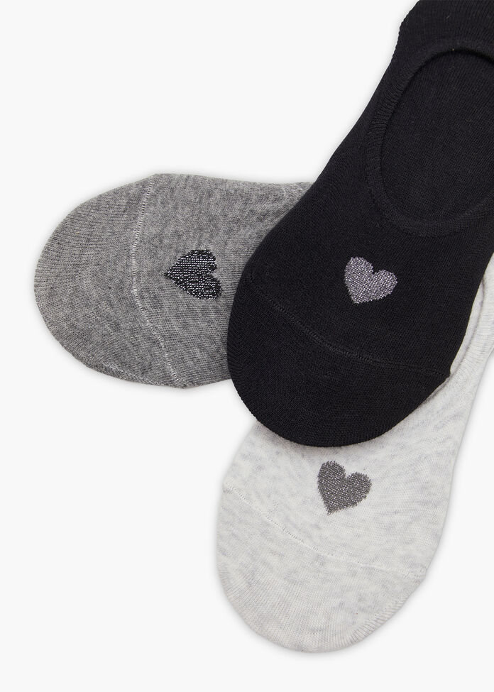 3 Pack No Show Bamboo Love Socks, , hi-res