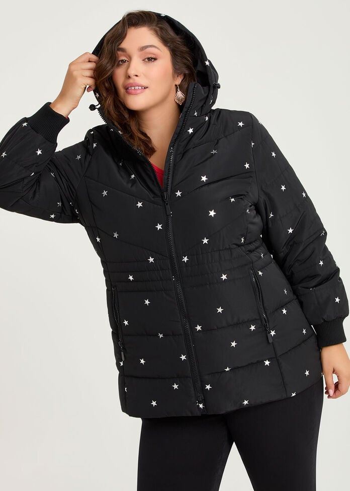 Star Quilted Puffer Jacket, , hi-res