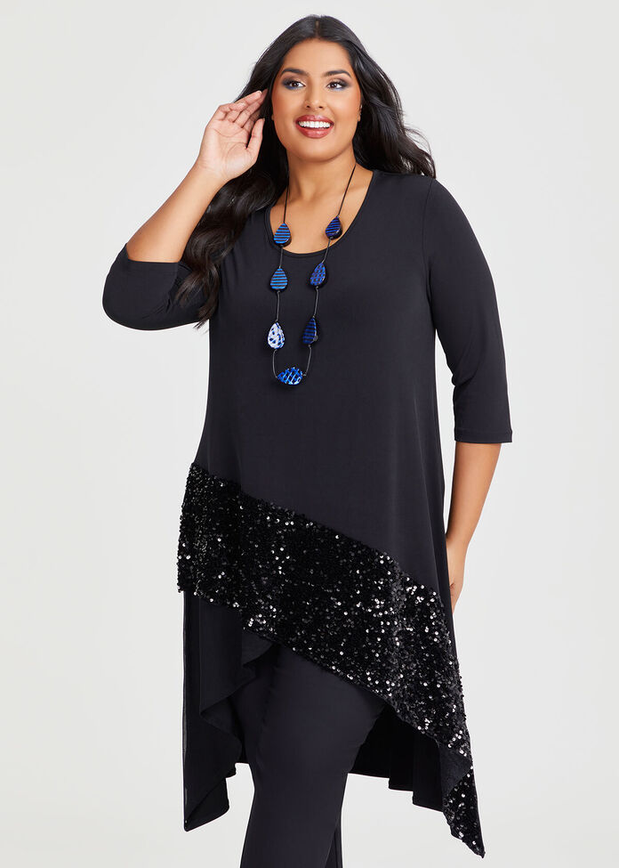 Sequin Hem Detail Tunic, , hi-res