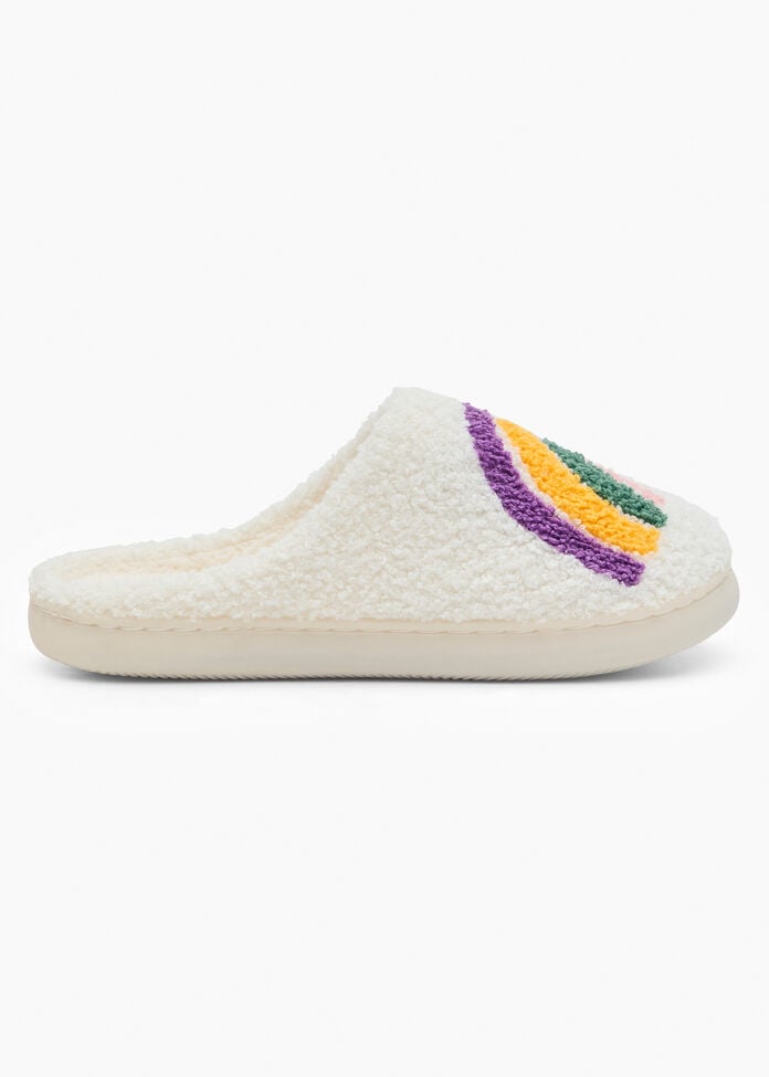 Fluffy Rainbow Slippers, , hi-res
