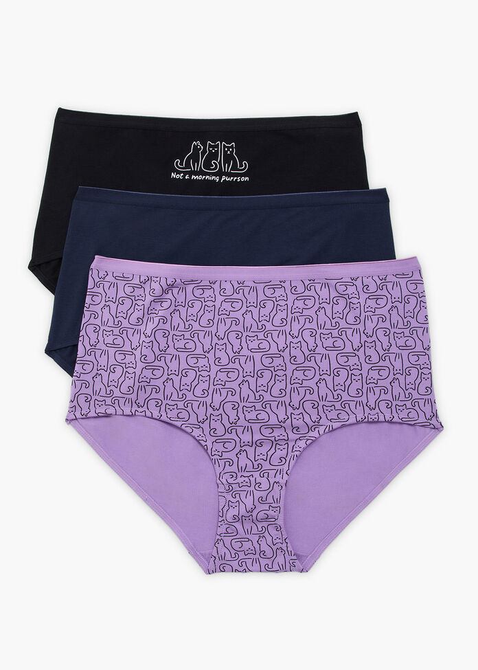 3 Pack Bamboo Cat Full Briefs, , hi-res