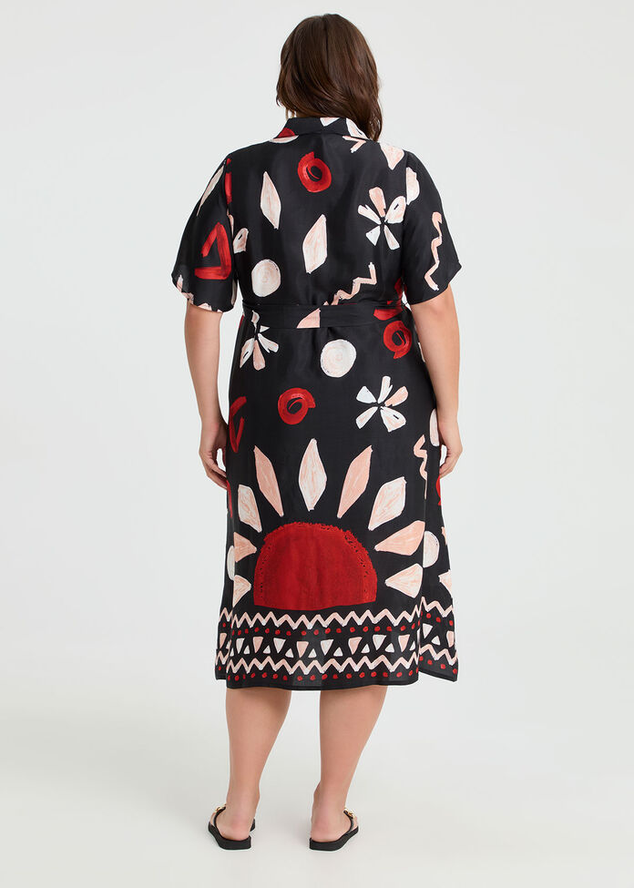 Natural Sardinia Shirt Dress, PRINT, hi-res