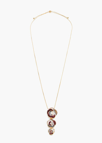 Enamel Diamante Rose Necklace