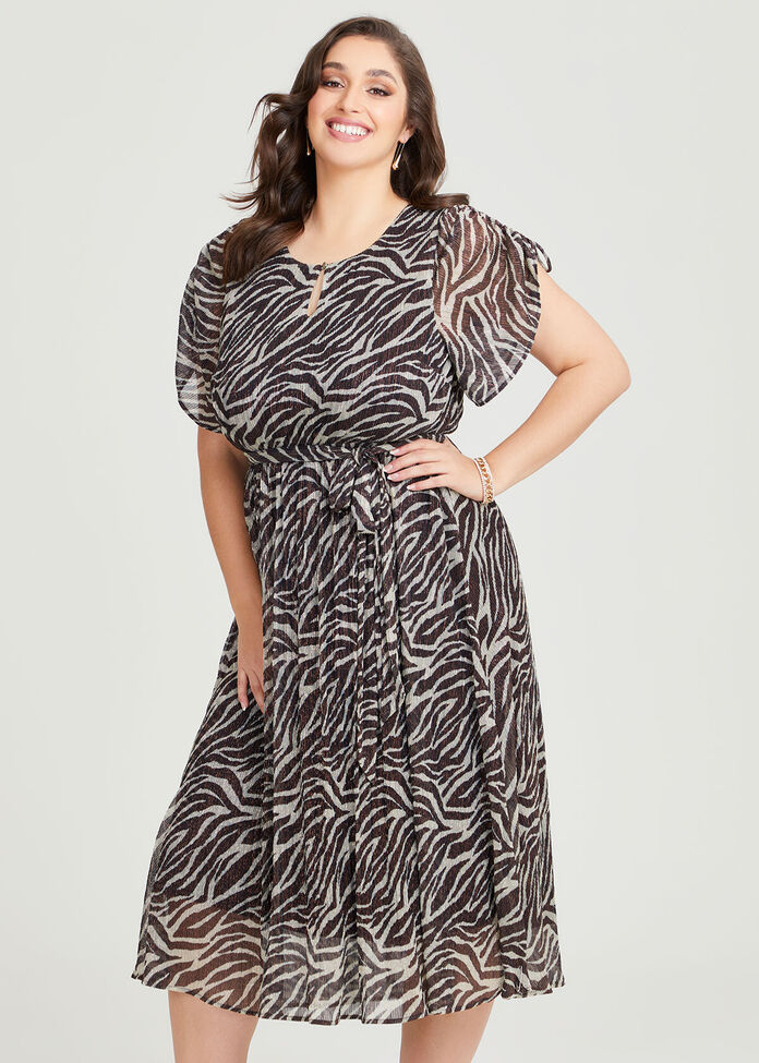 Animal Shimmer Cocktail Dress, , hi-res