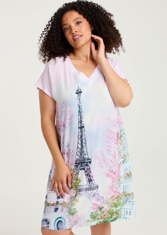 Natural Eiffel Blossom Nightie, , hi-res