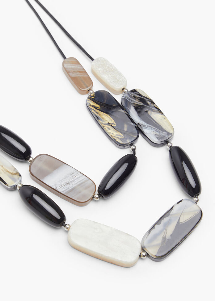 Monochrome Layered Necklace, , hi-res