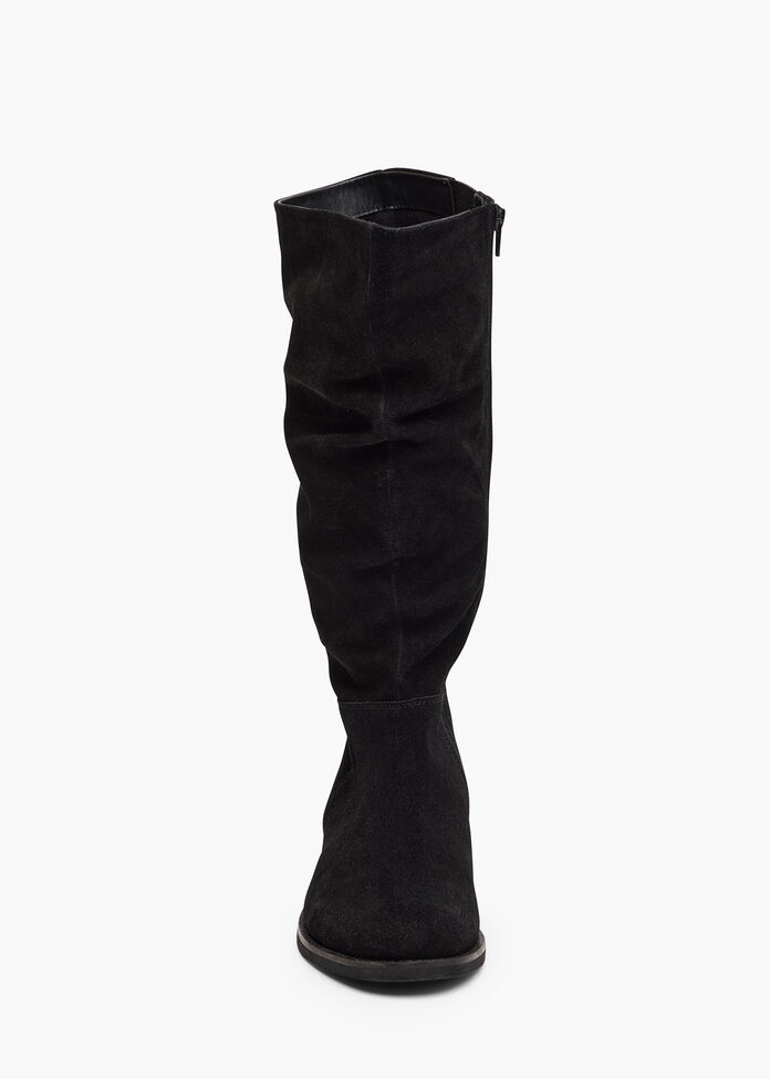 Suede Leather Knee Boot, , hi-res