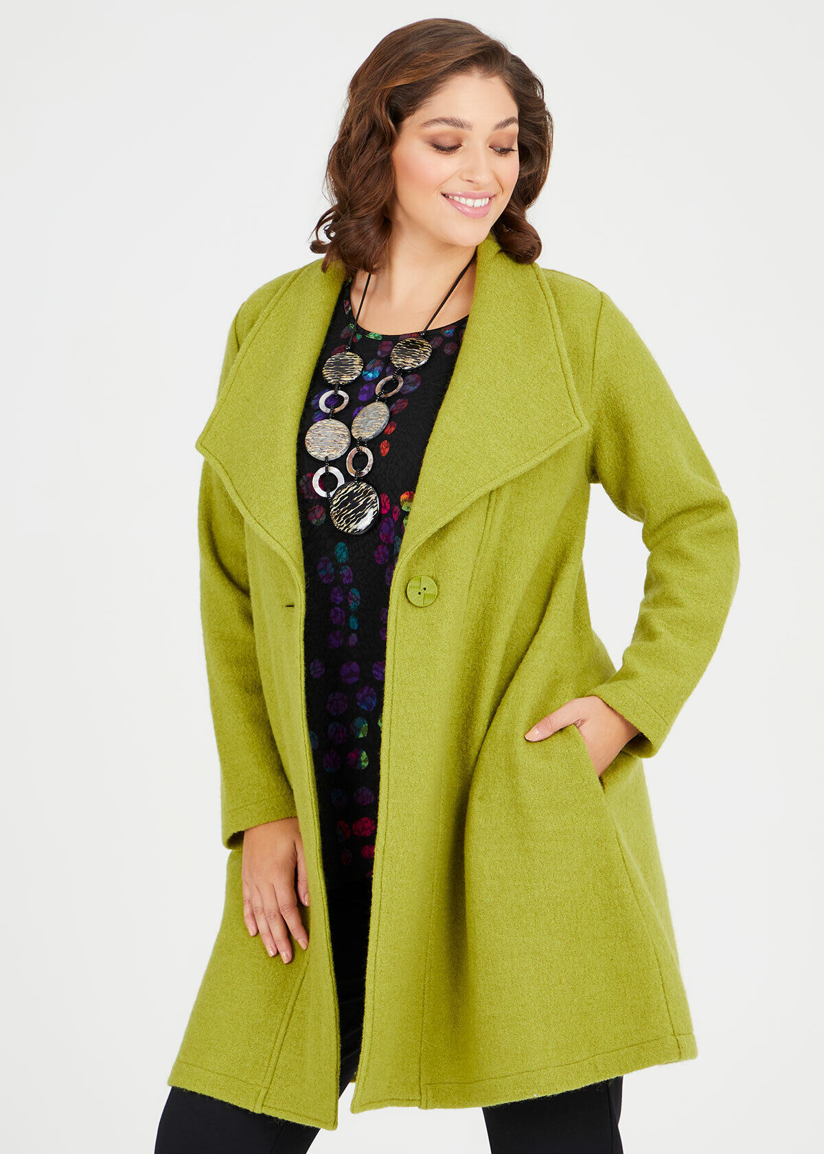 boiled wool coats plus size