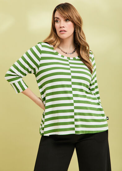 Plus Size Natural Hana Stripe Top