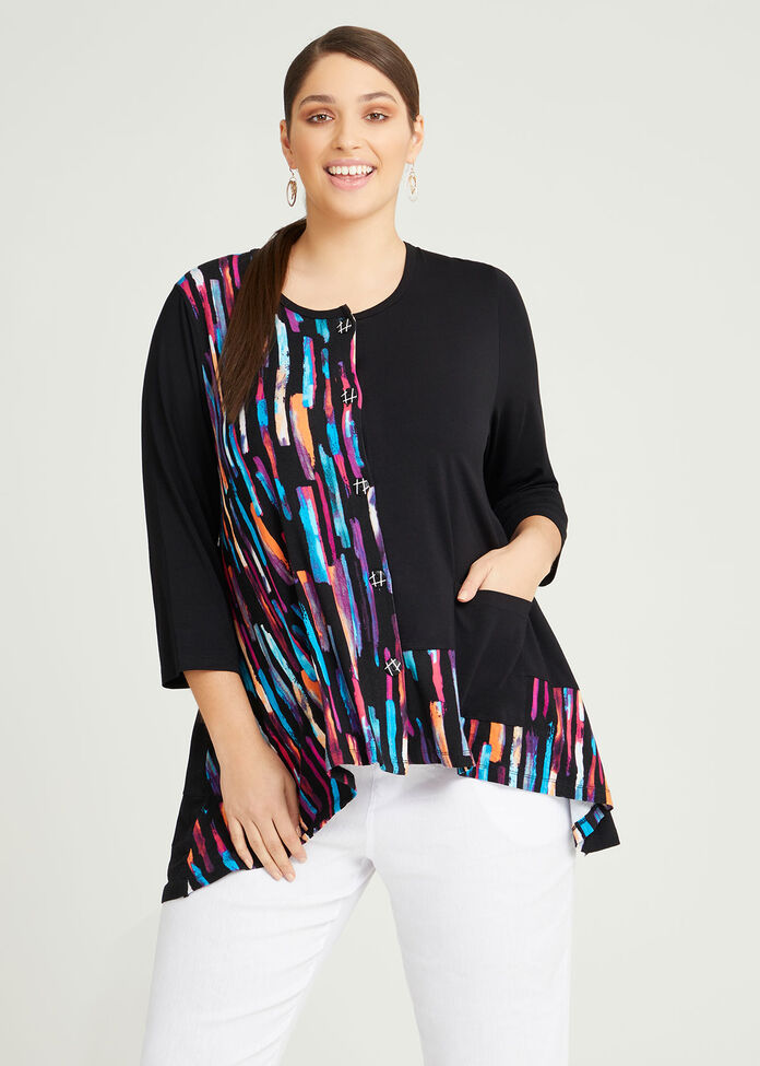 Bamboo Abstract Sia Cardigan, , hi-res
