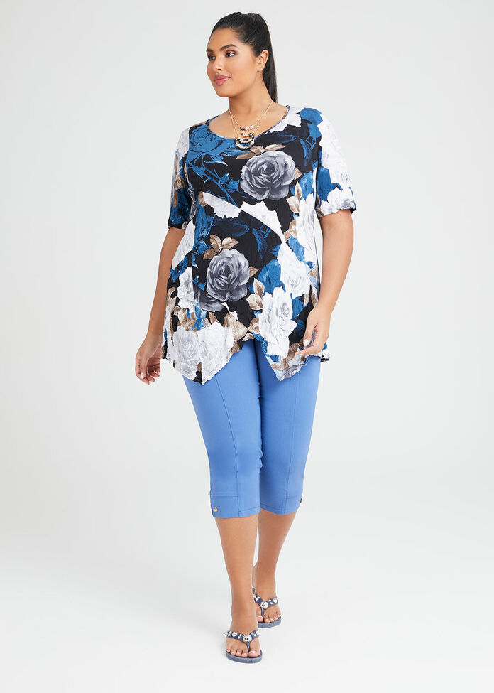 Bengaline Tab Hem Crop Pant, , hi-res