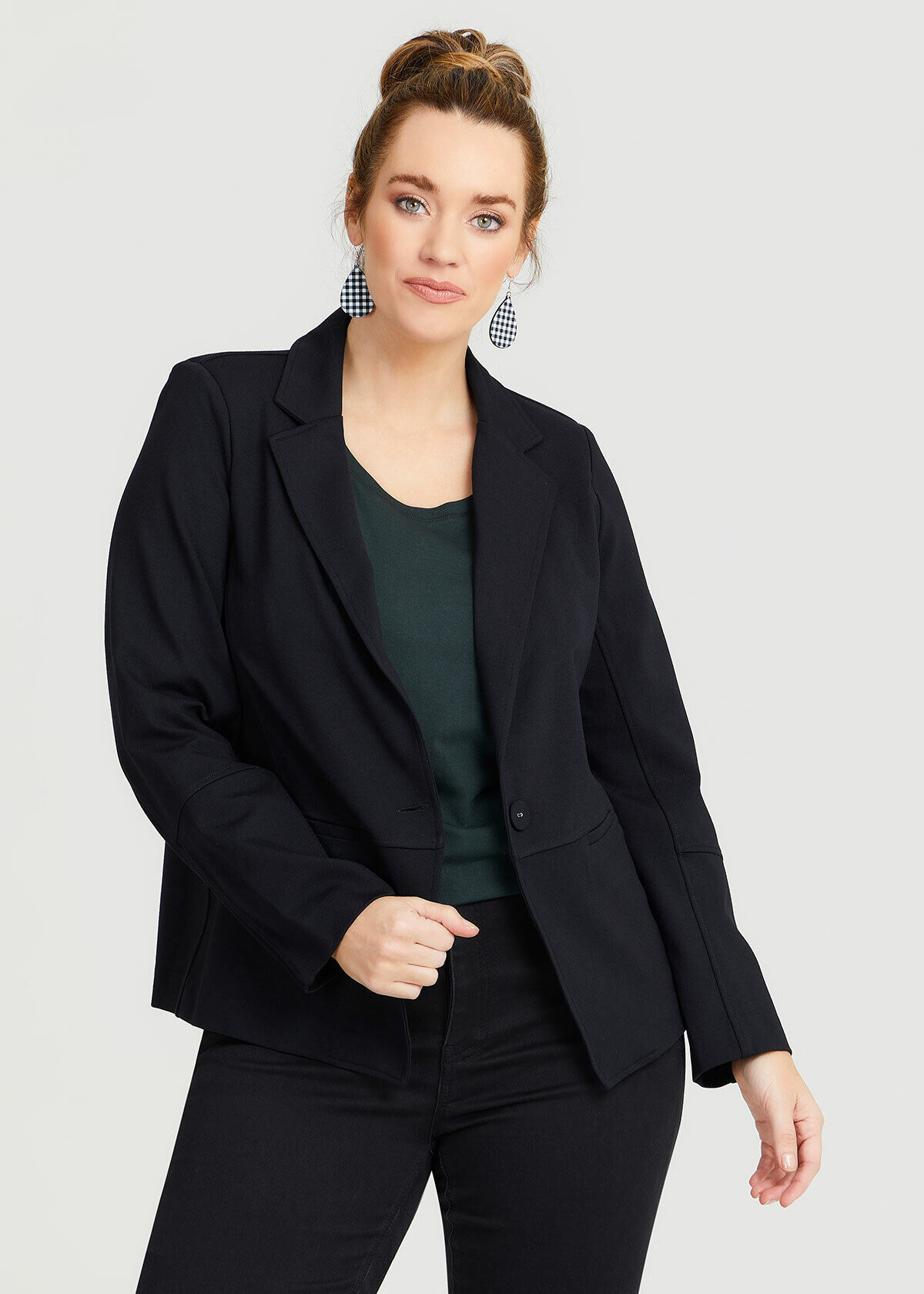 Womens ponte knit best sale blazer
