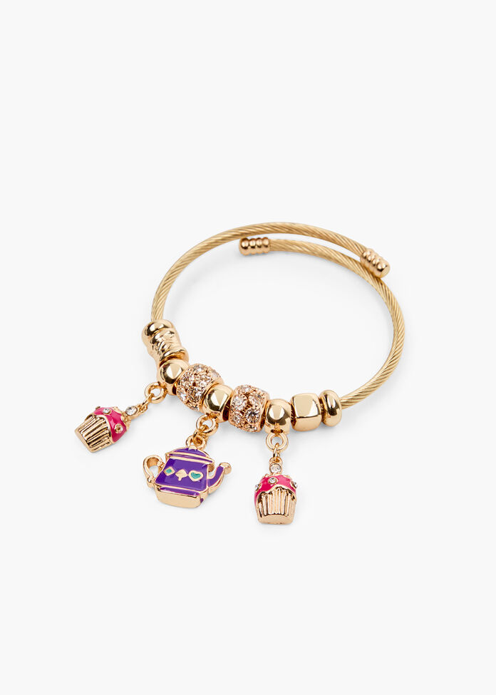 Teacup Charm Bracelet, MULTI, hi-res