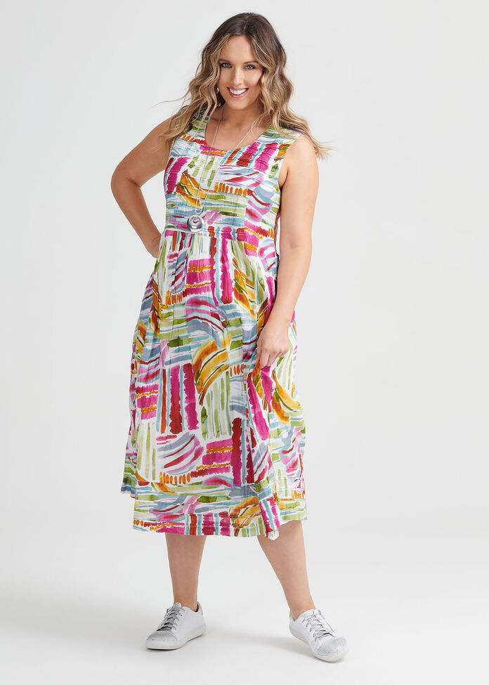 Shop Plus Size Cotton Painterly Dress in Print | Taking Shape AU