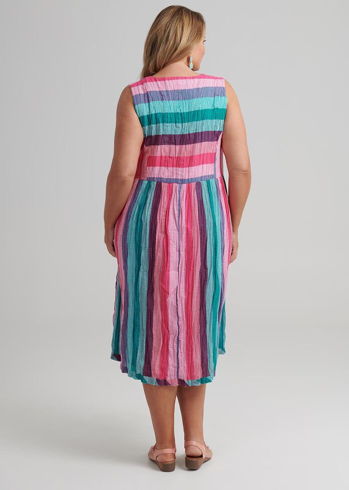 Multi Stripe Dress, , hi-res