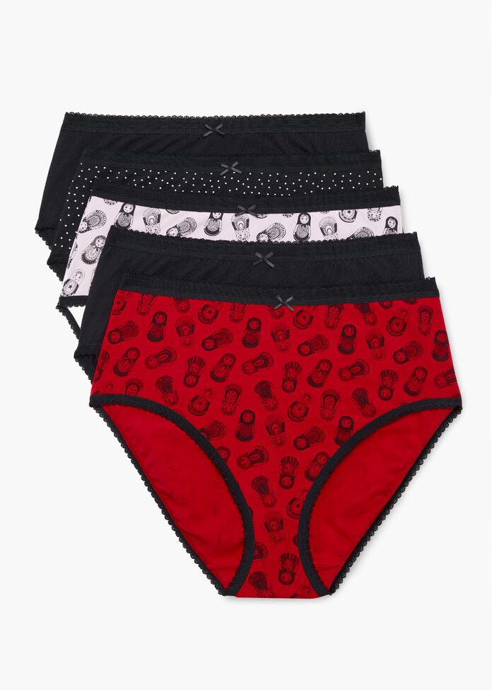 Dallonan Women's Underwear Brief Breathable Soft Bamboo Fiber Knickers  Christmas Light Bulbs Red Black Plaid XS, Multi, X-Small 