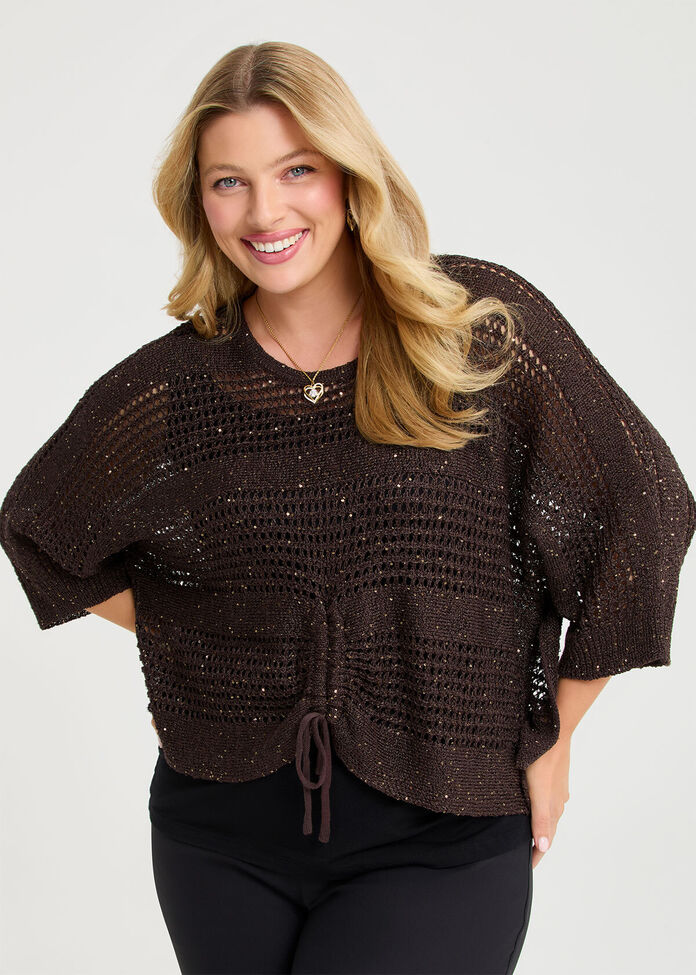 Pointelle Sparkle Overtop Jumper, , hi-res