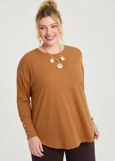 Plus Size Rib Hi-lo Top