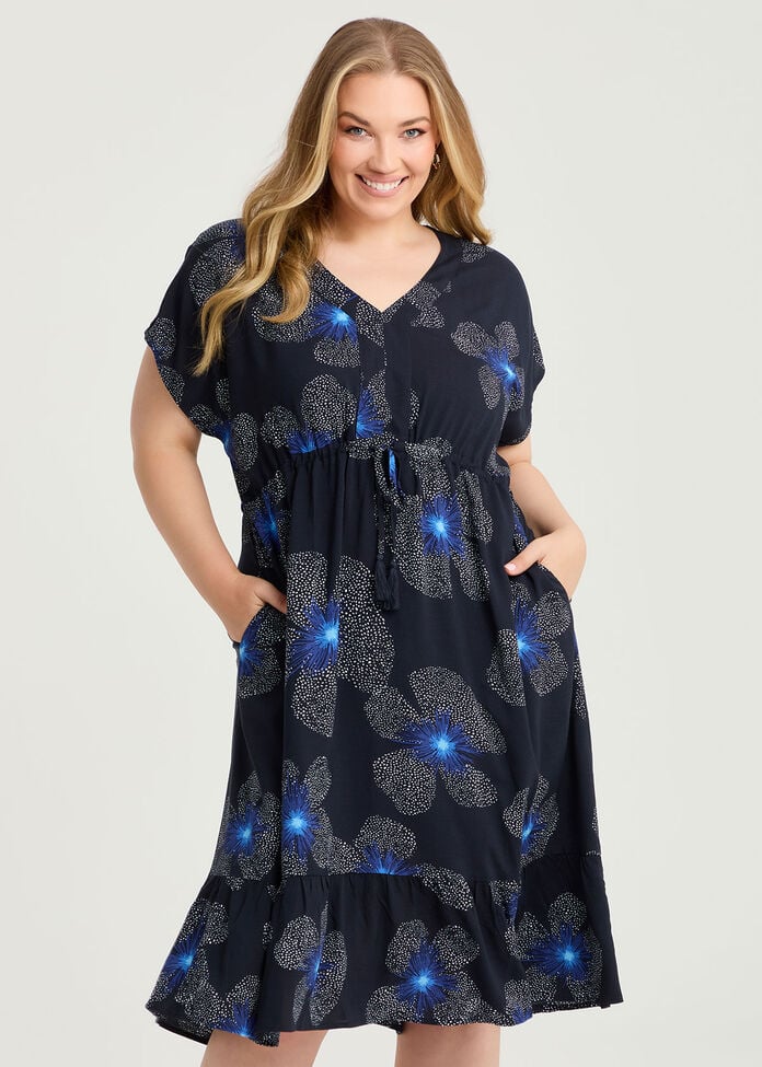 Robyn Poppy Print Tie Dress, , hi-res