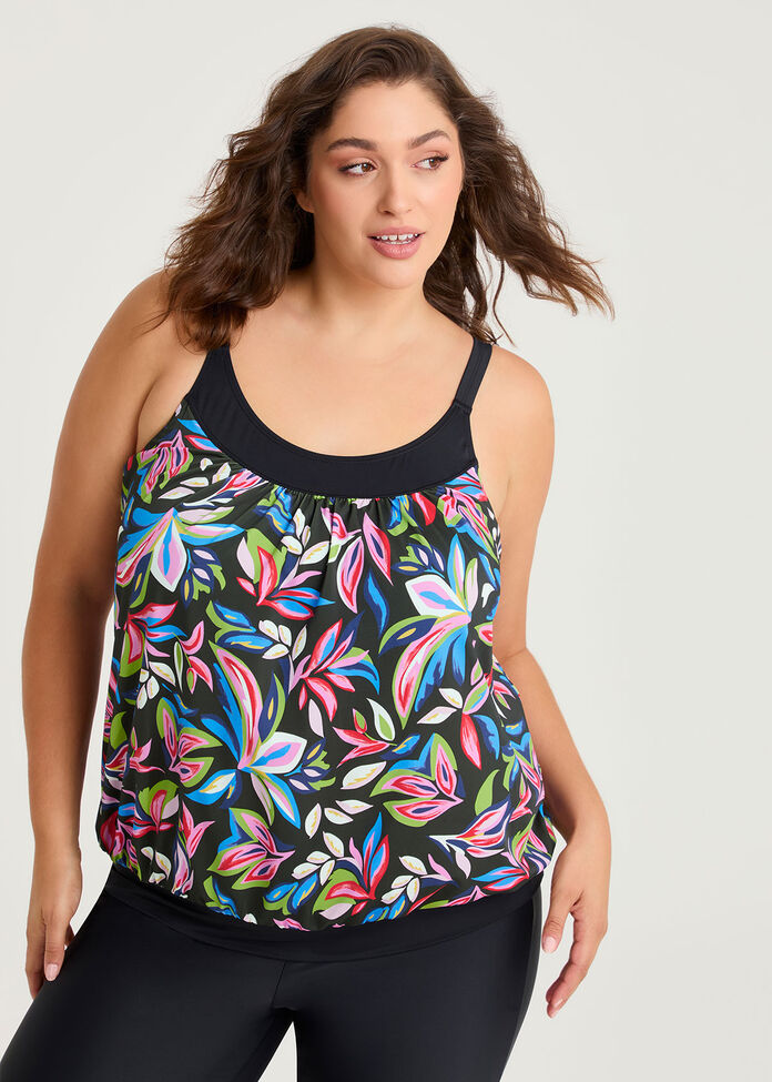 Flora Blouson Tankini, , hi-res