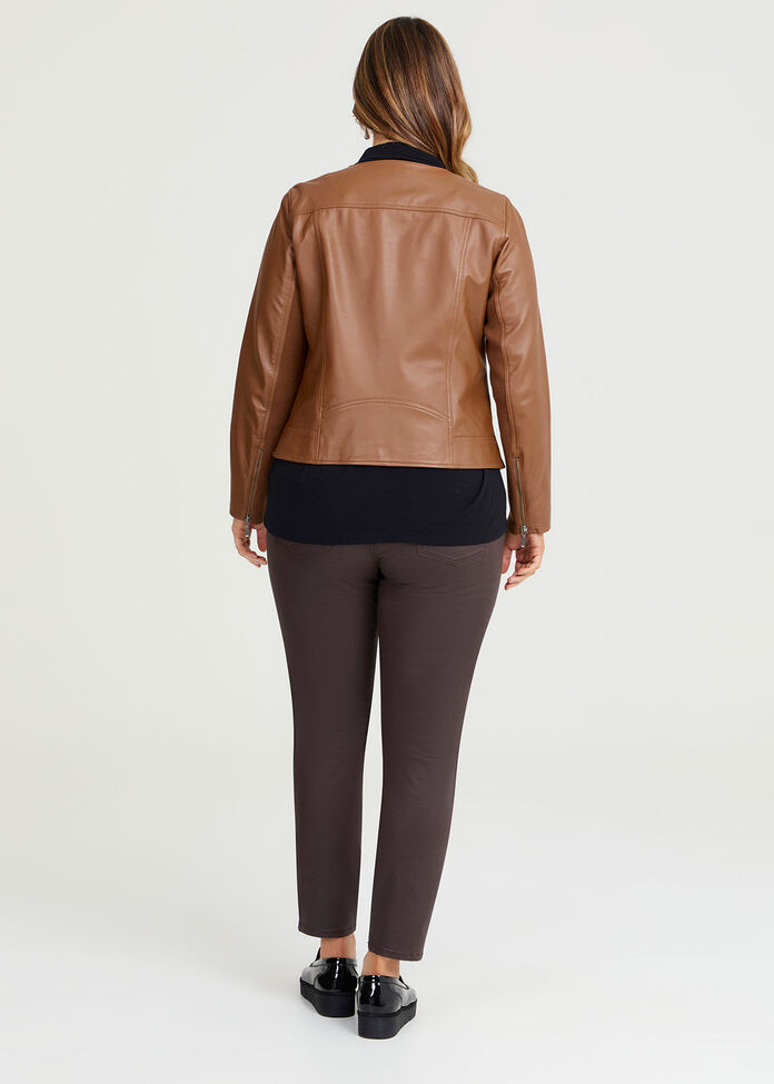 Leather-Trim Zip Jacket main image 1