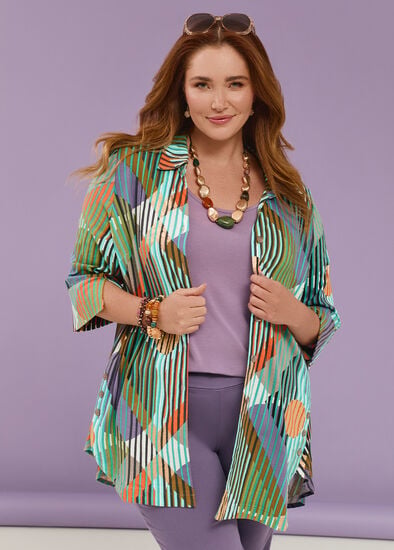 Plus Size Horizon Foil Natural Shirt