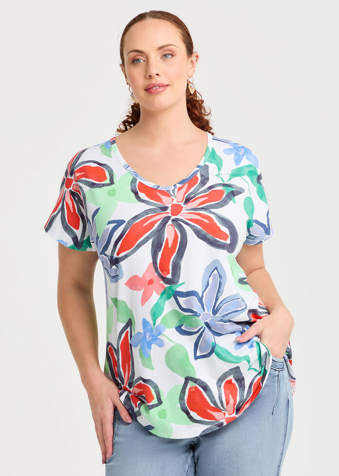 Cotton Flower Impact T-shirt, , hi-res