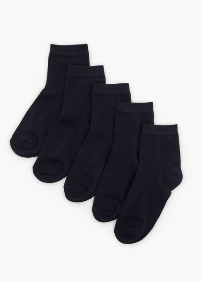 5 Pack Black Bamboo Socks