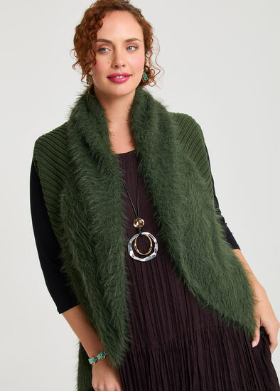 Plus Size Fuzzy Vest