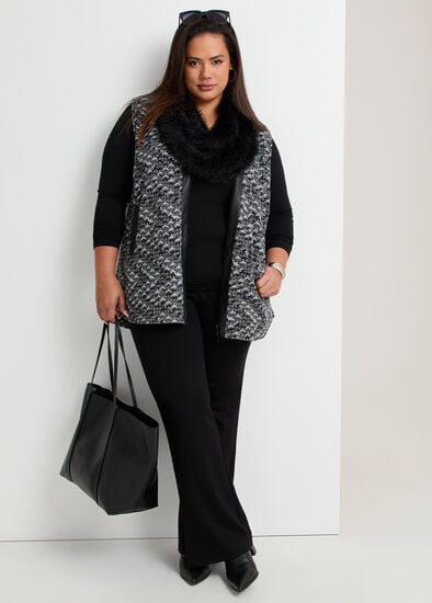 Plus Size Dot Jacquard Knit Vest