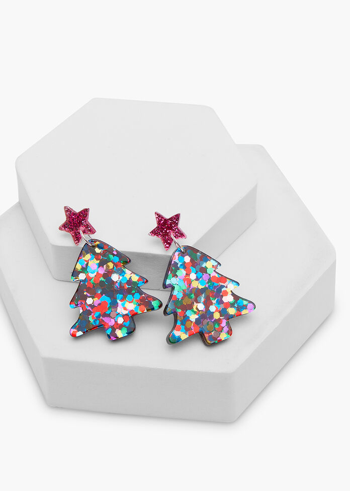 Christmas Tree Earrings, , hi-res