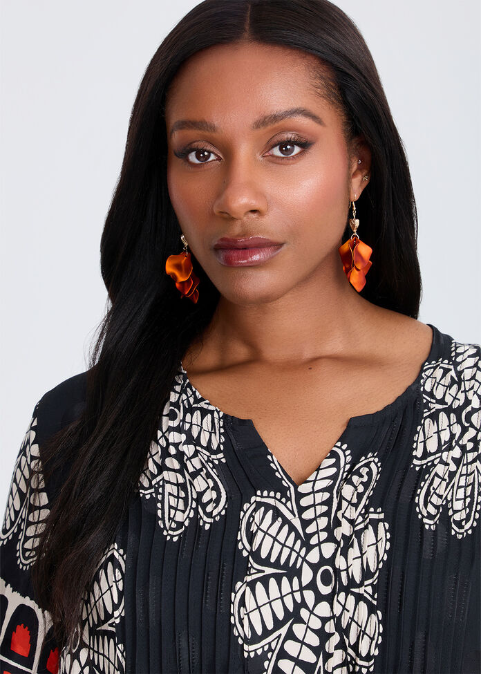 Petal Heart Drop Earrings, , hi-res