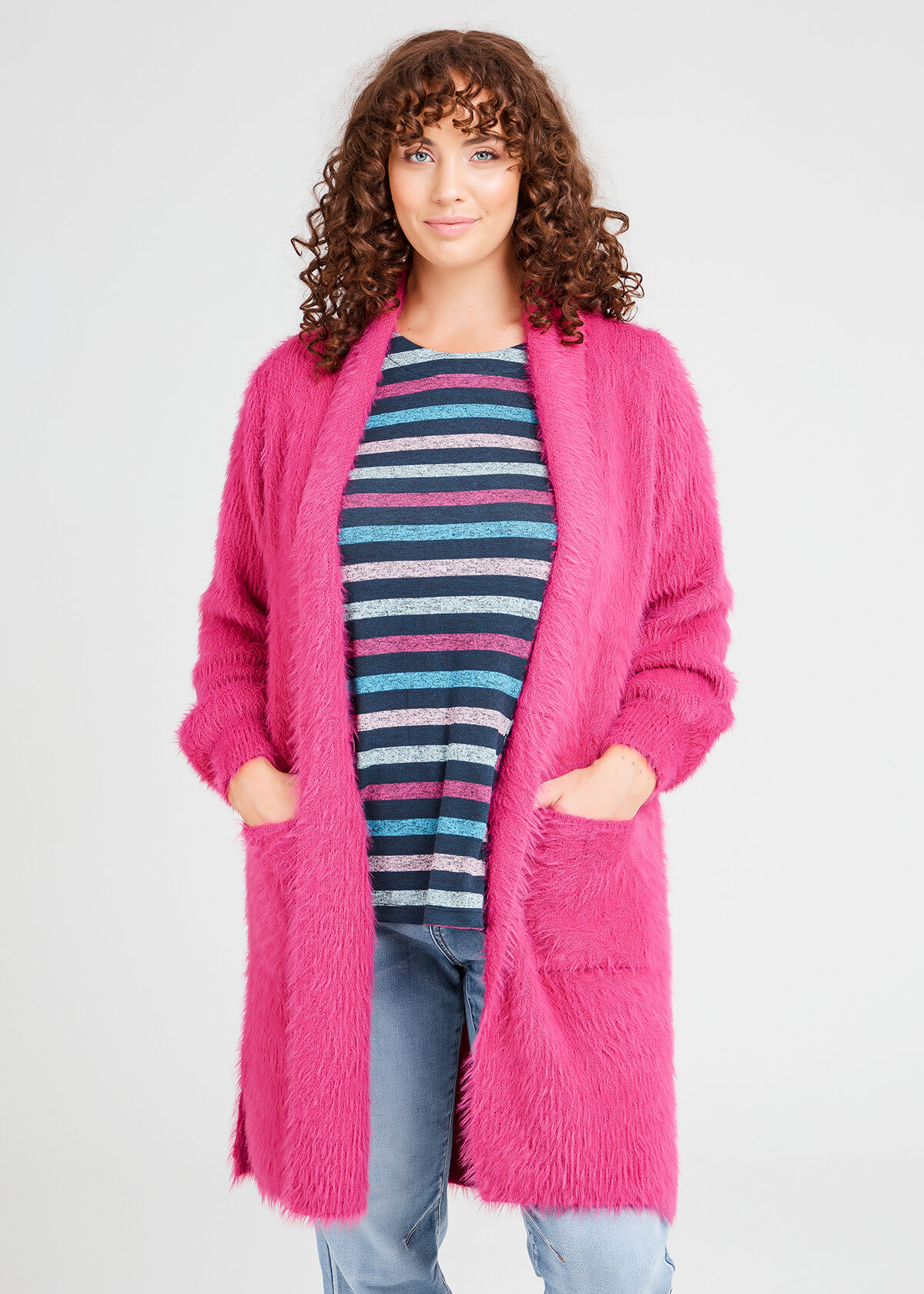 pink cozy sweater