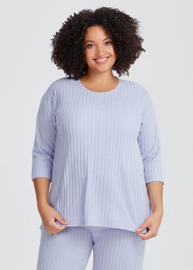 Plus Size Cosy Rib Lounge Top