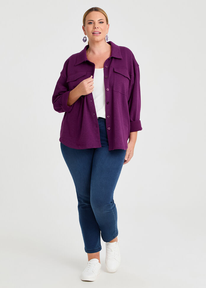 Sweat Shacket, , hi-res
