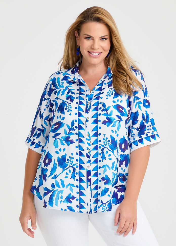 Shop Plus Size Natural Summer Floral Shirt, Floral | Taking Shape AU