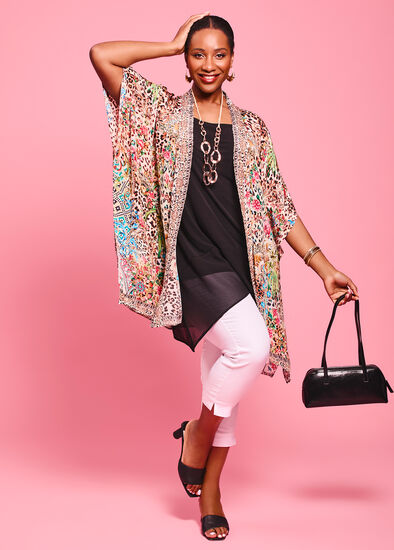 Plus Size Party Kimono Outfit