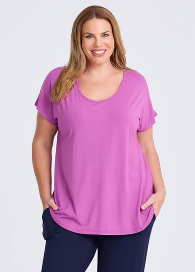 Plus Size Natural Round Neck Everyday T-shirt