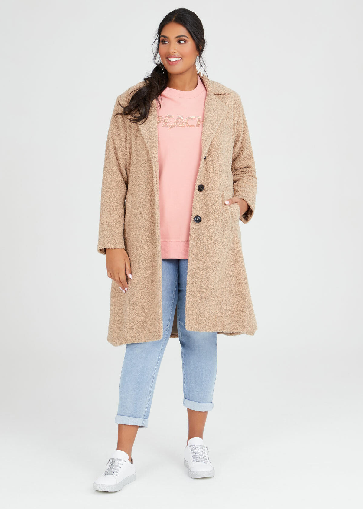 boucle coat old navy