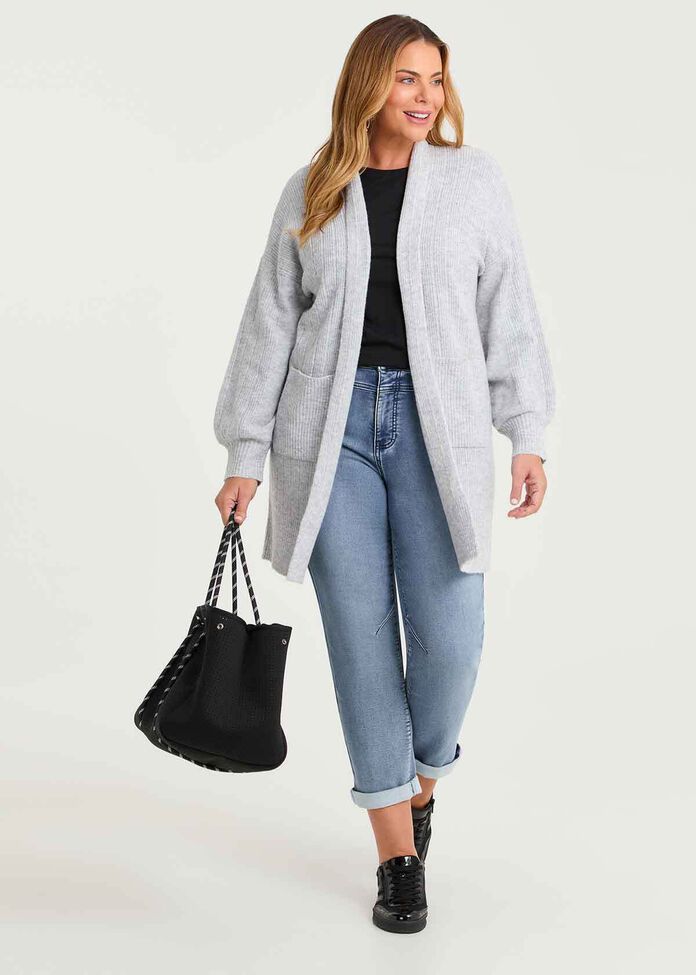 Ribbed Pocket Cardigan, , hi-res