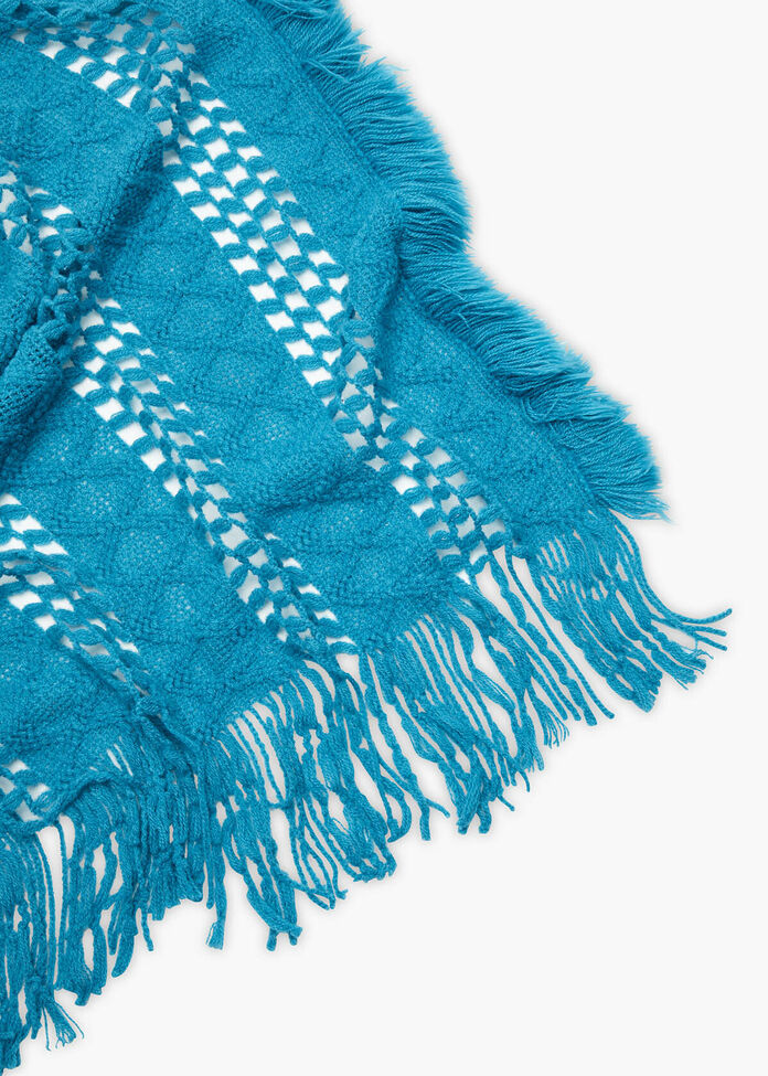 Shop Fringe Trim Knit Cape Accessories Taking Shape AU