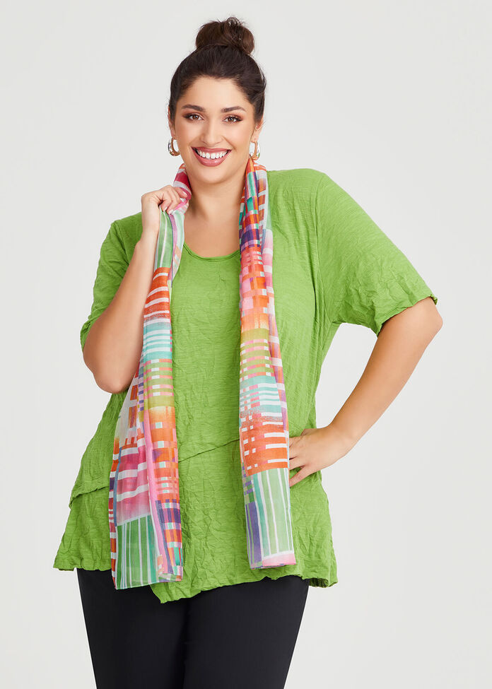Light Check Silk Scarf, , hi-res