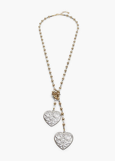 Crystal Heart Lariat