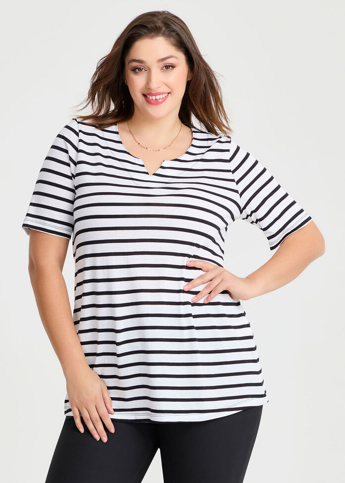 Cotton Notch Neck Top, , hi-res