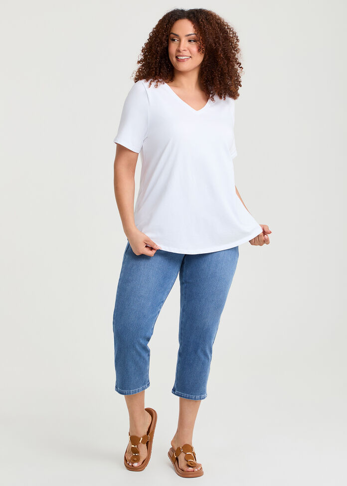 Good Earth Australian Cotton V-neck T-shirt, , hi-res